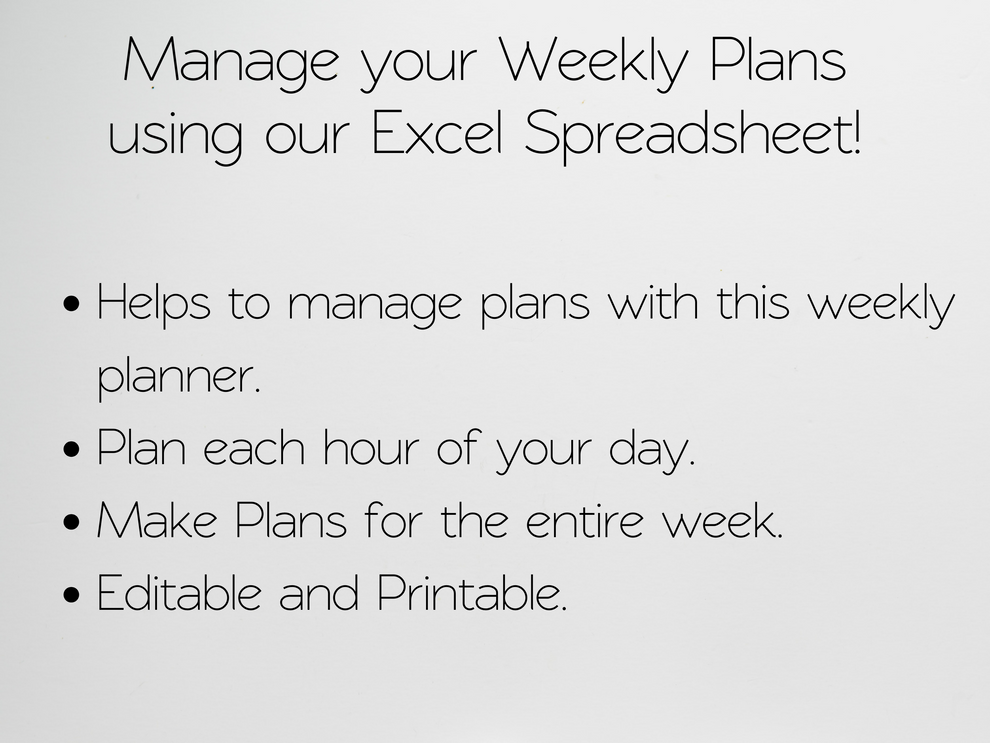 Weekly Planner Template Google Sheets Excel Spreadsheet – Savvy and ...