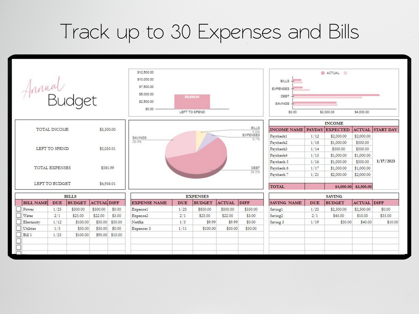 Annual Budget Template Google Sheets Excel Spreadsheet