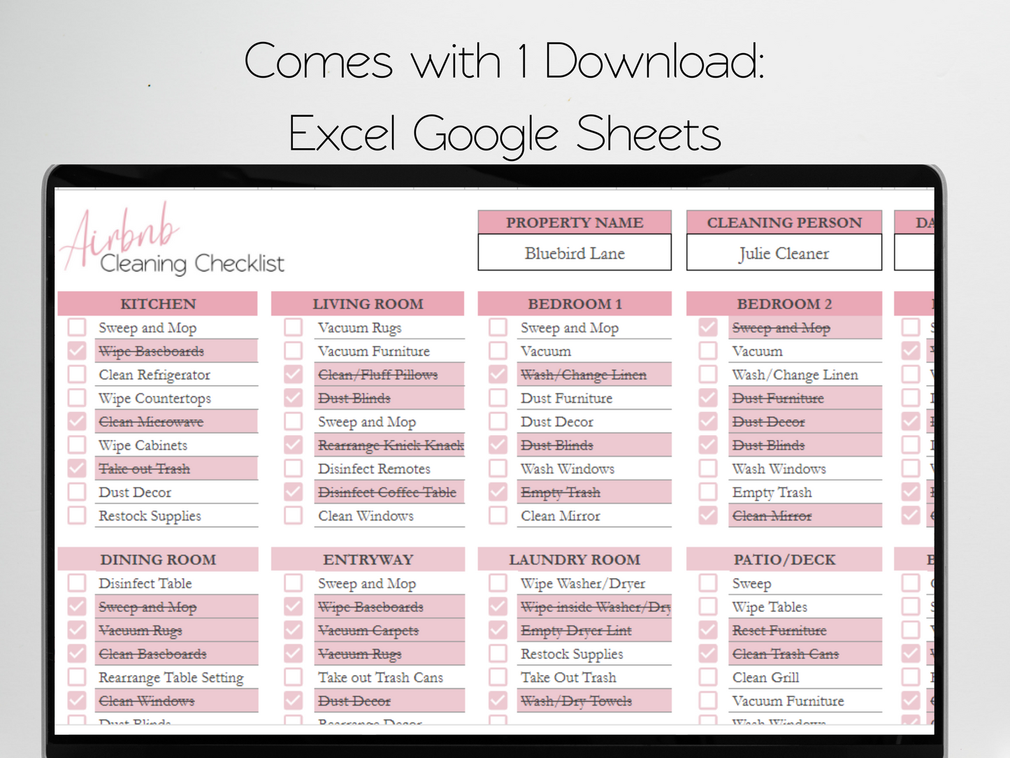 Ultimate Airbnb Planner Template Google Sheets Excel Spreadsheet