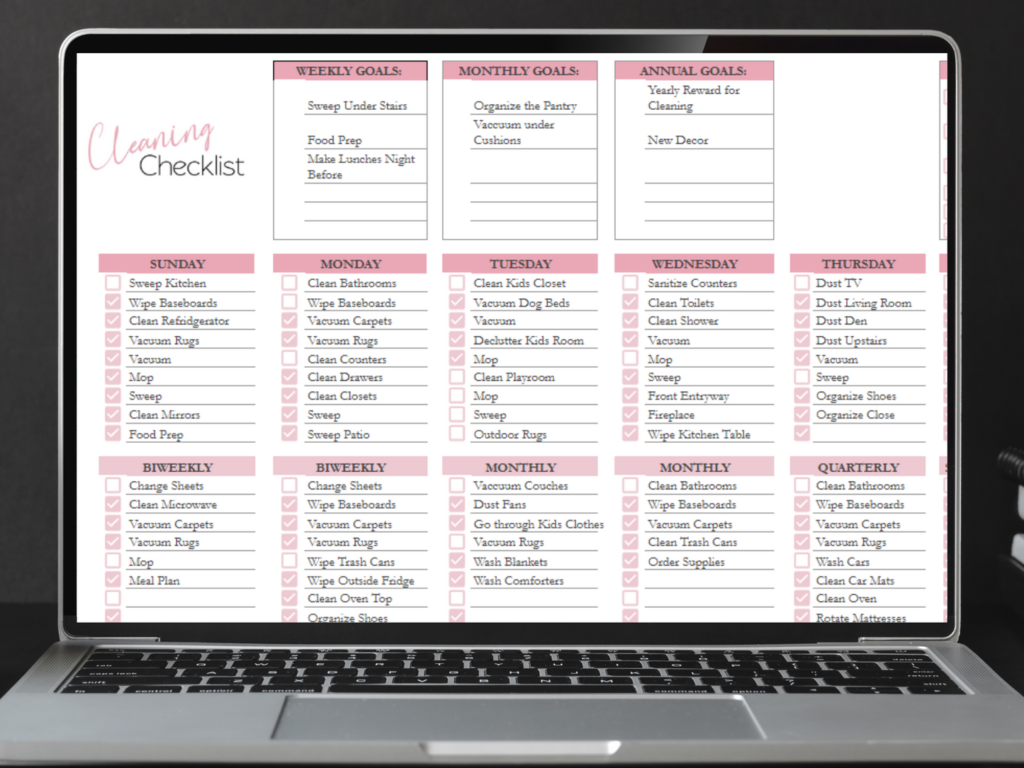 Cleaning Checklist Template Google Sheets Excel Spreadsheet