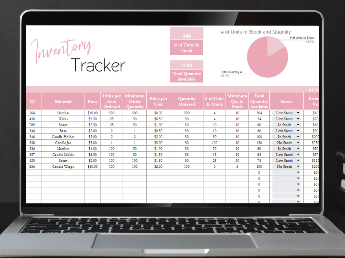 Inventory Tracker Template Google Sheets Excel Spreadsheet – Savvy and ...