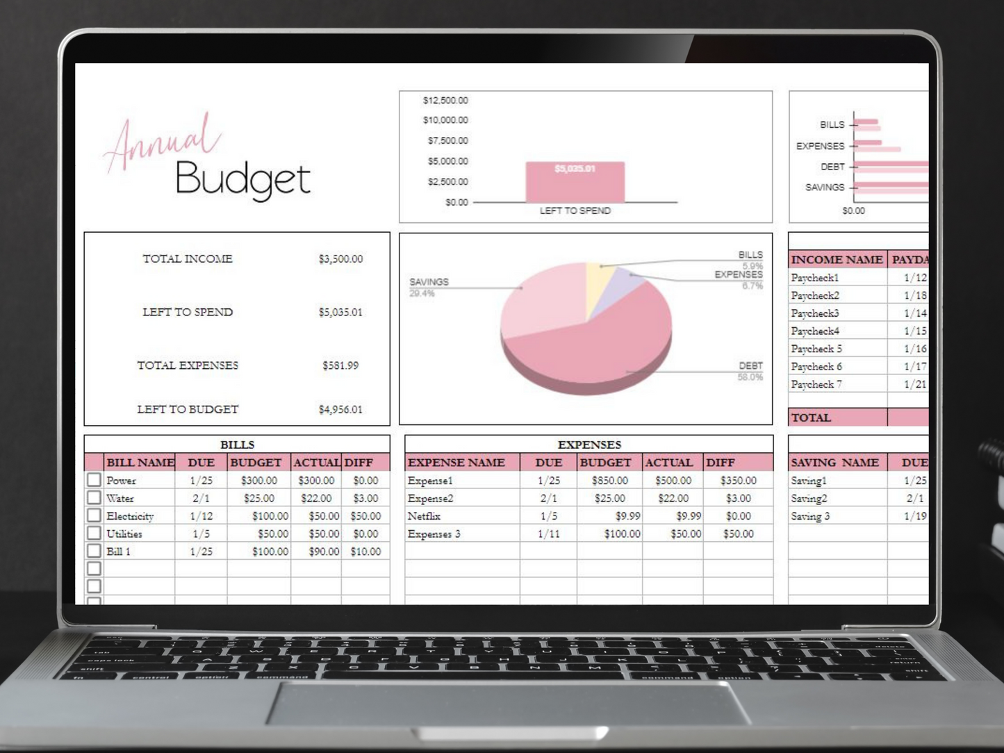 Annual Budget Template Google Sheets Excel Spreadsheet