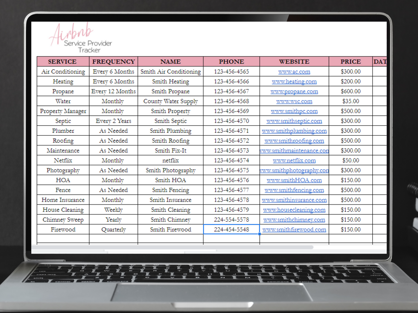 Airbnb Provider Checklist Template Google Sheets Excel Spreadsheet